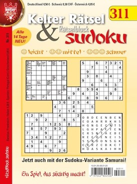 Zeitschrift Kelter Rätsel & Rätselblock Sudoku Abo